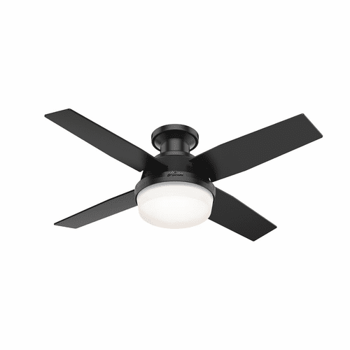 Hunter Dempsey 44" Outdoor Low Profile Ceiling Fan w/LED Light - Black - 50400