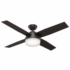 Hunter Dempsey 52" Outdoor Ceiling Fan w/LED Light - Matte Black - 59251 Hunter Dempsey 52" Outdoor Ceiling Fan w/LED Light - Matte Black - 59251