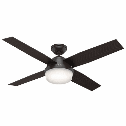 Hunter Dempsey 52" Outdoor Ceiling Fan w/LED Light - Matte Black - 59251