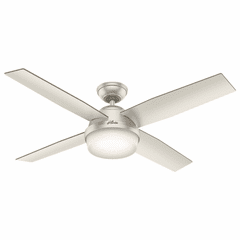 Hunter Dempsey 52" Outdoor Ceiling Fan w/LED Light - Matte Nickel - 59450 Hunter Dempsey 52" Outdoor Ceiling Fan w/LED Light - Matte Nickel - 59450