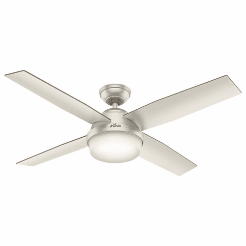 Hunter Dempsey 52" Outdoor Ceiling Fan w/LED Light - Matte Nickel - 59450