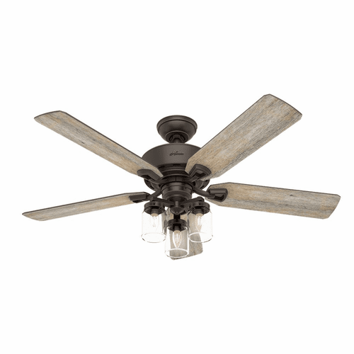 Hunter Devon 52" Ceiling Fan w/LED Light - Onyx Bengal - 50235