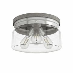 Hunter Devon Park 3 Light Flush Mount - Brushed Nickel - 19152