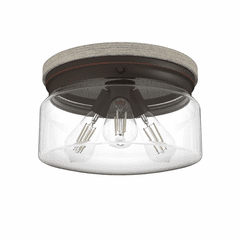 Hunter Devon Park 3 Light Flush Mount - Onyx Bengal - 19151