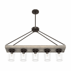 Hunter Devon Park 5 Light Linear Chandelier - Onyx Bengal - 19006