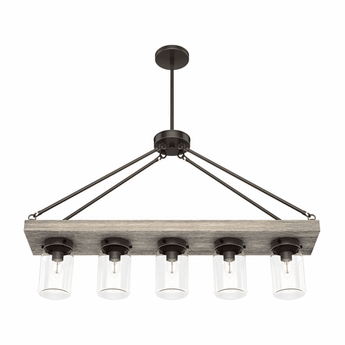 Hunter Devon Park 5 Light Linear Chandelier - Onyx Bengal - 19006