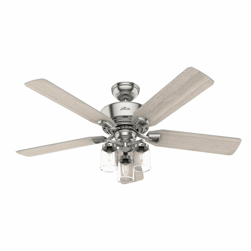 Hunter Devon Park 52" Ceiling Fan w/LED Light - Brushed Nickel - 50604
