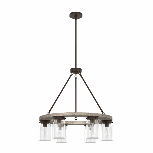 Hunter Devon Park 6 Light Chandelier - Onyx Bengal - 19210