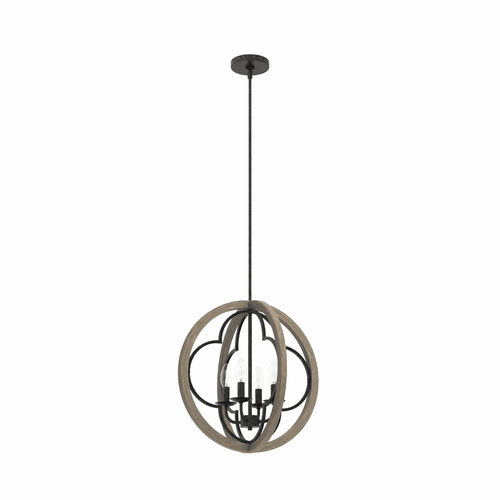 Hunter Gablecrest 19" 4 Light Pendant - French Oak - 19095