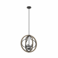 Hunter Gablecrest 19" 4 Light Pendant - French Oak - 19095