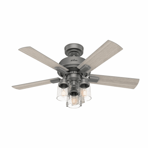 Hunter Hartland 44" Ceiling Fan w/LED Light - Matte Silver - 50649