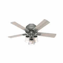 Hunter Hartland 44" Low Profile Ceiling Fan w/LED Light - Matte Silver - 50653
