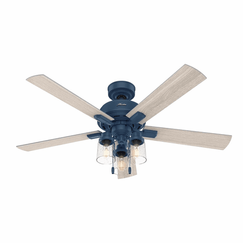 Hunter Hartland 52" 3-LT Ceiling Fan w/LED Light - Indigo Blue - 50310