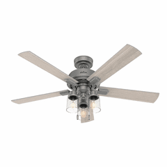 Hunter Hartland 52" 3-LT Ceiling Fan w/LED Light - Matte Silver - 50651