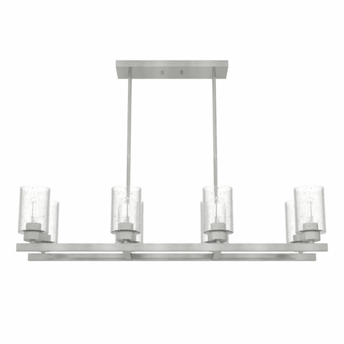 Hunter Hartland 8 Light Linear Chandelier - Brushed Nickel - 19159
