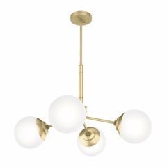 Hunter Hepburn 4 Light Chandelier - Painted Modern Brass - 19016 Hunter Hepburn 4 Light Chandelier - Painted Modern Brass - 19016