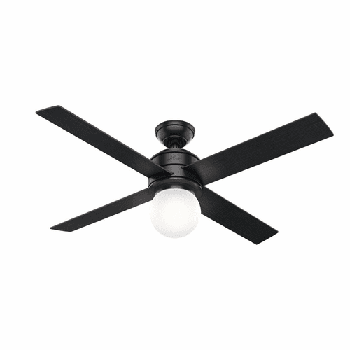 Hunter Hepburn 52" Ceiling Fan w/LED Light - Matte Black - 59321
