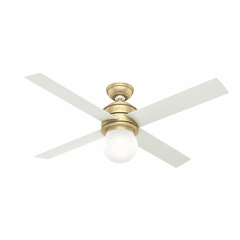 Hunter Hepburn 52" Ceiling Fan w/LED Light - Modern Brass - 59320 Hunter Hepburn 52" Ceiling Fan w/LED Light - Modern Brass - 59320