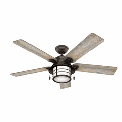 Hunter Key Biscayne 54" Outdoor Ceiling Fan w/LED Light - Onyx Bengal - 59273