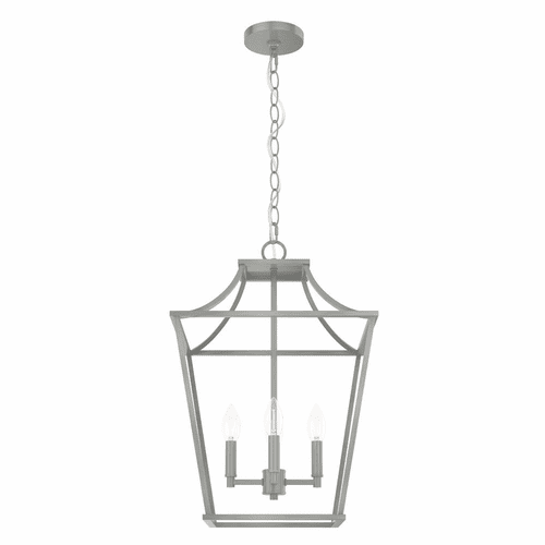 Hunter Laurel Ridge 15" 4 Light Lantern Pendant - Brushed Nickel - 19070