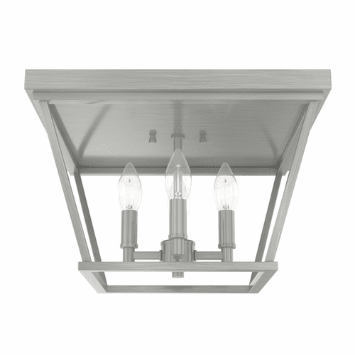 Hunter Laurel Ridge 4 Light Flush Mount - Brushed Nickel - 19076