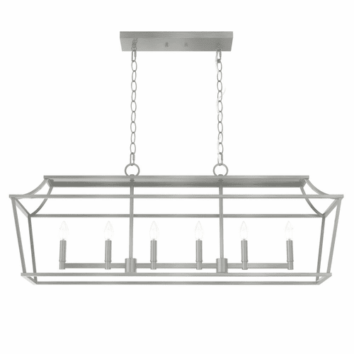 Hunter Laurel Ridge 6 Light Linear Chandelier - Brushed Nickel - 19079
