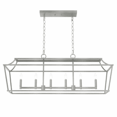 Hunter Laurel Ridge 6 Light Linear Chandelier - Brushed Nickel - 19079