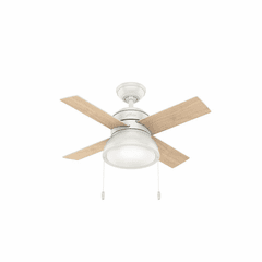 Hunter Loki 36" Ceiling Fan w/LED Light - Fresh White - 59385