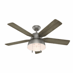 Hunter Mill 52" Outdoor Ceiling Fan w/LED Light - Matte Silver - 59308