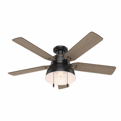 Hunter Mill 52" Outdoor Low Profile Ceiling Fan w/LED Light - Matte Black - 59310