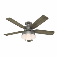 Hunter Mill 52" Outdoor Low Profile Ceiling Fan w/LED Light - Matte Silver - 59311 Hunter Mill 52" Outdoor Low Profile Ceiling Fan w/LED Light - Matte Silver - 59311