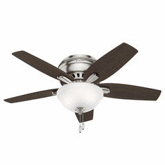 Hunter Newsome 42" Low Profile Ceiling Fan w/LED Light - Brushed Nickel - 51082