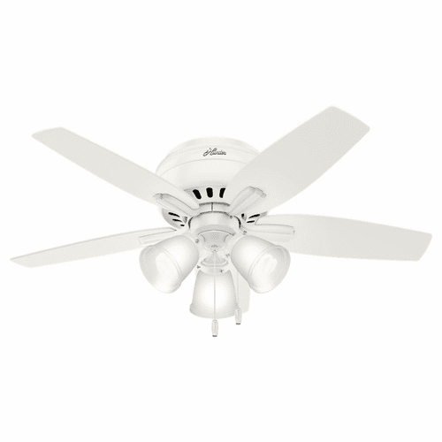 Hunter Newsome 42" Low Profile Ceiling Fan w/LED Light - Fresh White - 51077