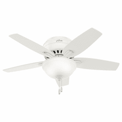 Hunter Newsome 42" Low Profile Ceiling Fan w/LED Light - Fresh White - 51080