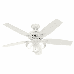 Hunter Newsome 52" Ceiling Fan w/LED Light - Fresh White - 53316