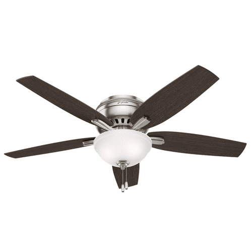 Hunter Newsome 52" Low Profile Ceiling Fan w/LED Light - Brushed Nickel - 53315