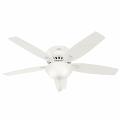 Hunter Newsome 52" Low Profile Ceiling Fan w/LED Light - Fresh White - 53313