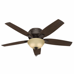Hunter Newsome 52" Low Profile Ceiling Fan w/LED Light - Premier Bronze - 53314