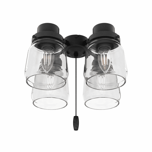 Hunter Original 4 Light Accessory Fitter and Glass - Matte Black - 99386