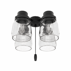 Hunter Original 4 Light Accessory Fitter and Glass - Matte Black - 99386