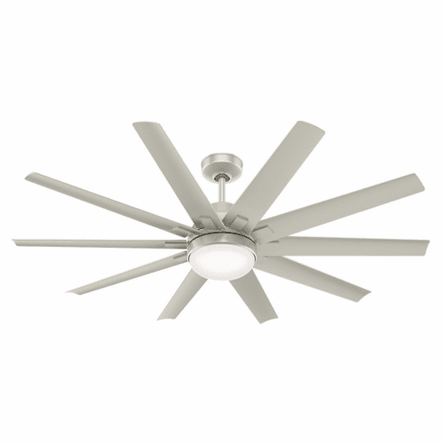 Hunter Overton 60" Outdoor Ceiling Fan w/LED Light - Matte Nickel - 50719