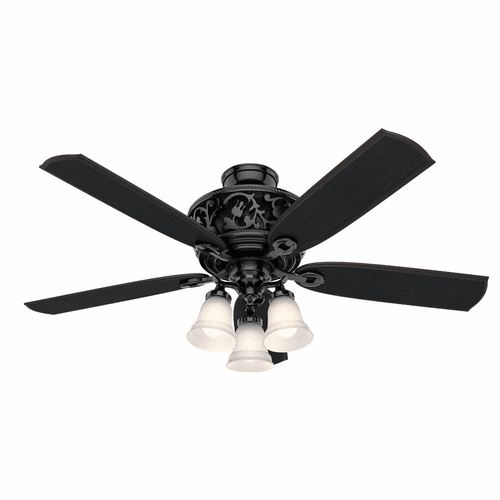 Hunter Promenade 54" Ceiling Fan w/LED Light - Gloss Black - 59545
