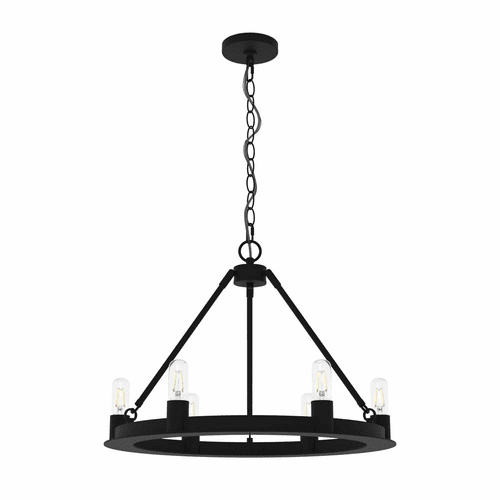 Hunter Saddlewood 6 Light Chandelier - Natural Iron - 19033