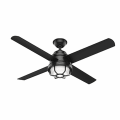 Hunter Searow 54" Outdoor Ceiling Fan w/LED Light - Matte Black - 55086