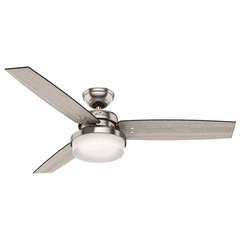 Hunter Sentinel 52" Ceiling Fan w/LED Light - Brushed Nickel - 59157