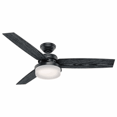 Hunter Sentinel 52" Ceiling Fan w/LED Light - Matte Black - 50285