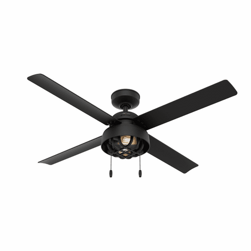 Hunter Spring 52" Outdoor Ceiling Fan w/LED Light - Matte Black - 50336