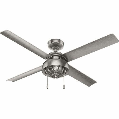 Hunter Spring Mill 52" LED Outdoor Ceiling Fan - Painted Galvanized - 51470
