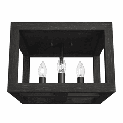 Hunter Squire Manor 4 Light Flush Mount - Matte Black - 19088