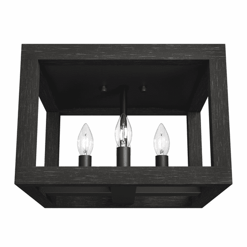 Hunter Squire Manor 4 Light Flush Mount - Matte Black - 19088